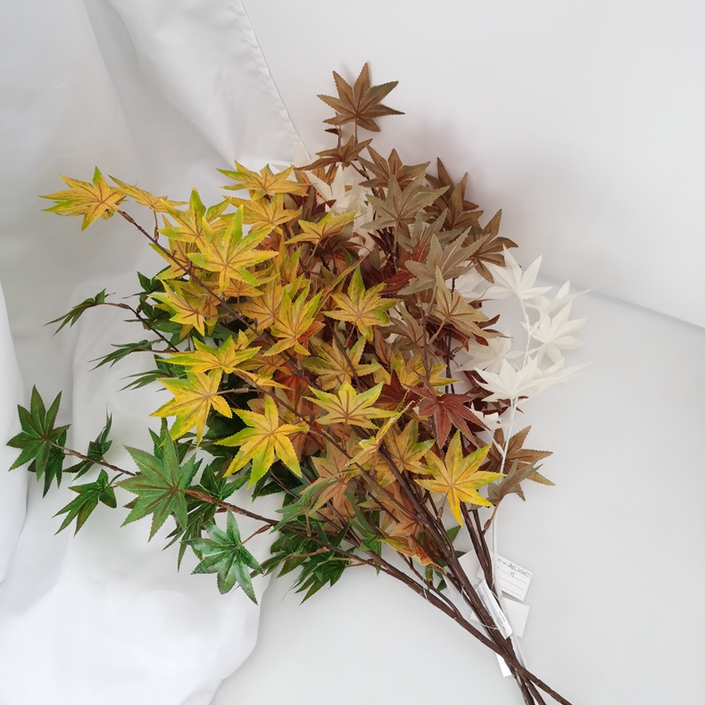 Artificial flower Autumn leaves plants branch simulation fall maple leaf stem for home decor