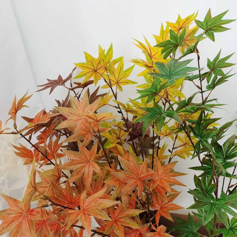 Artificial flower Autumn leaves plants branch simulation fall maple leaf stem for home decor