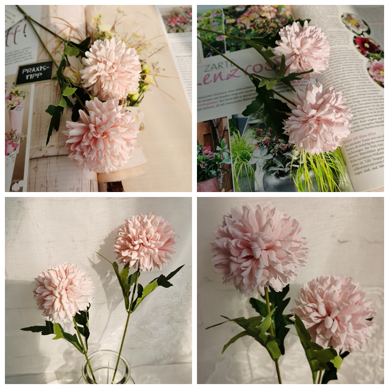 Artificial flower manufacturer 2 heads Bolocephalus saussureoides pick artificial silk flower