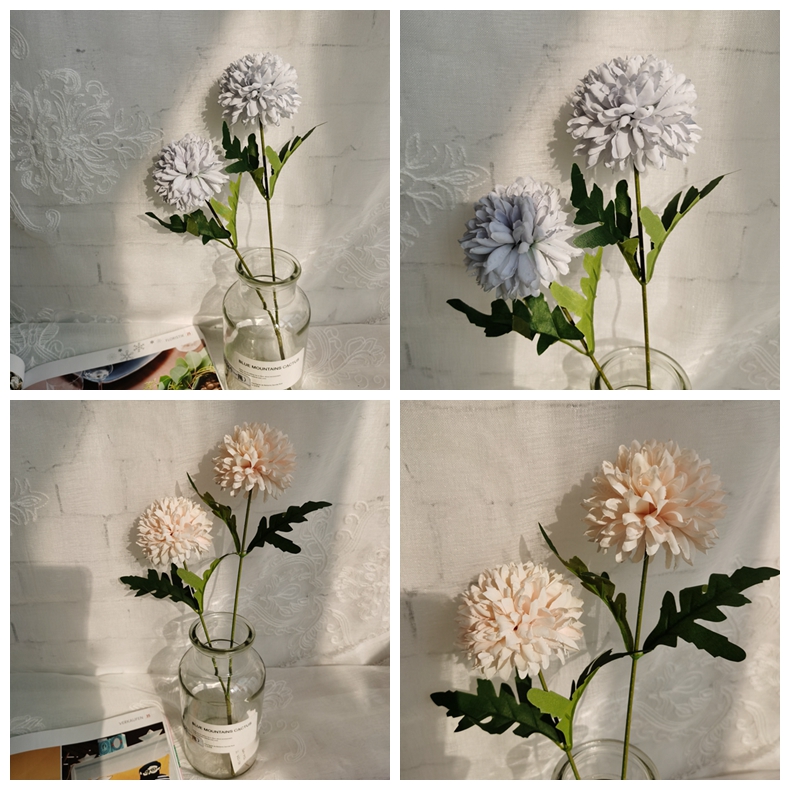 Artificial flower manufacturer 2 heads Bolocephalus saussureoides pick artificial silk flower