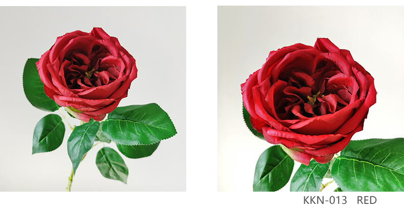 Valentine's day artificial silk rose flower single stem  wholesale rose faux wedding decorative flower branch