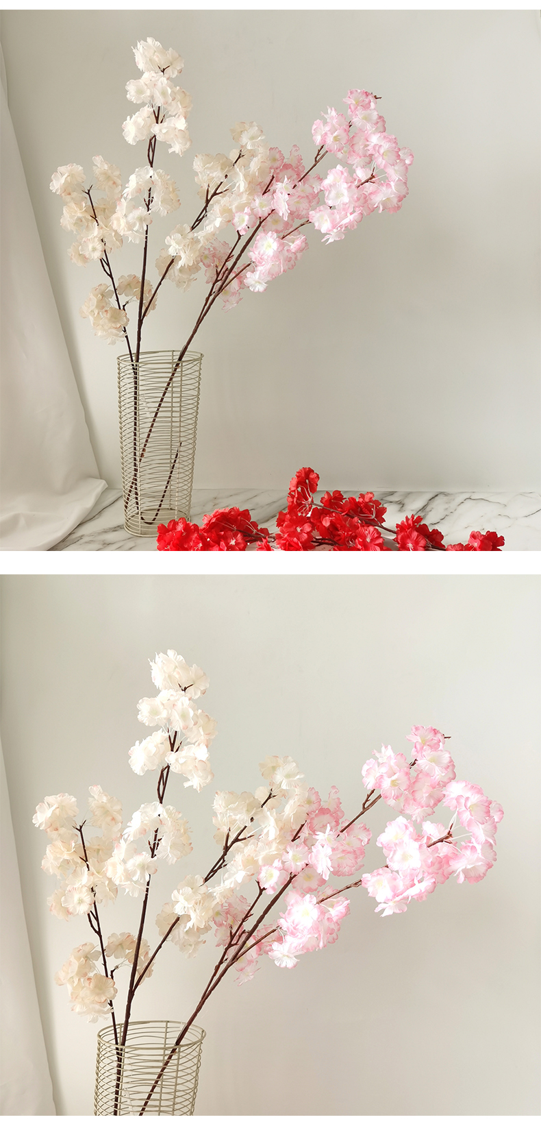 Home wedding decoration flower artificial silk sakura flower manufacturer simulation cherry blossom branches