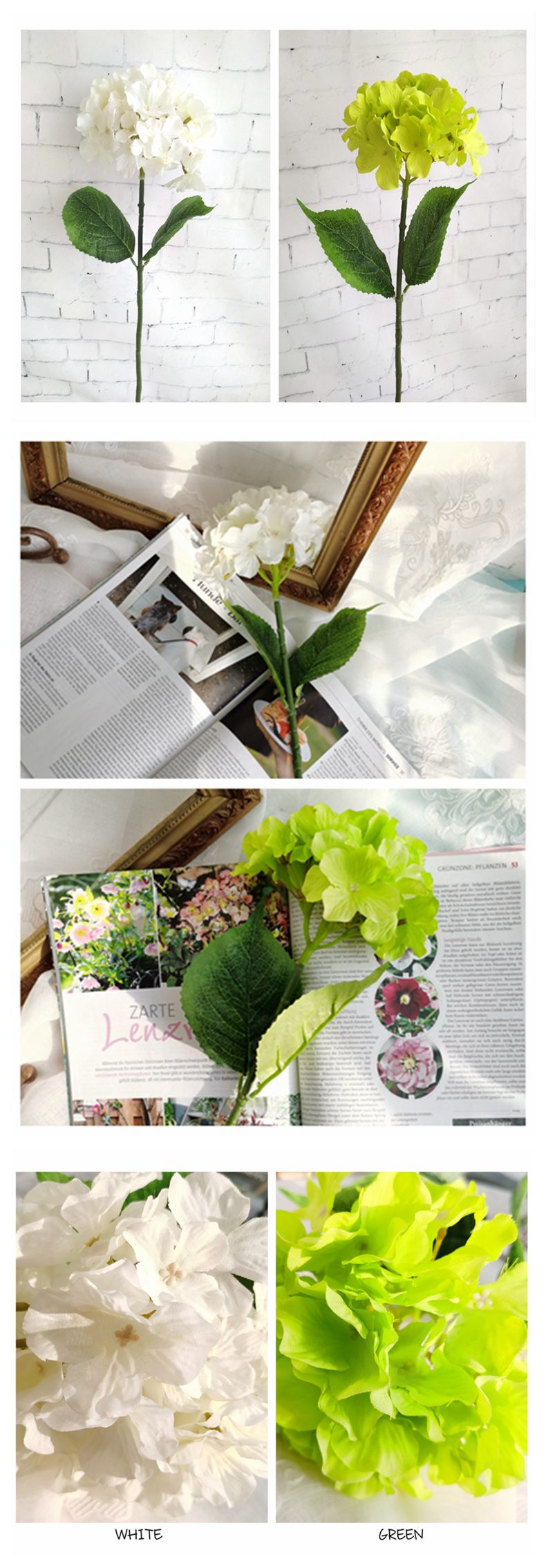 Artificial 67cm silk hydrangea spray for home party spring wedding decoration