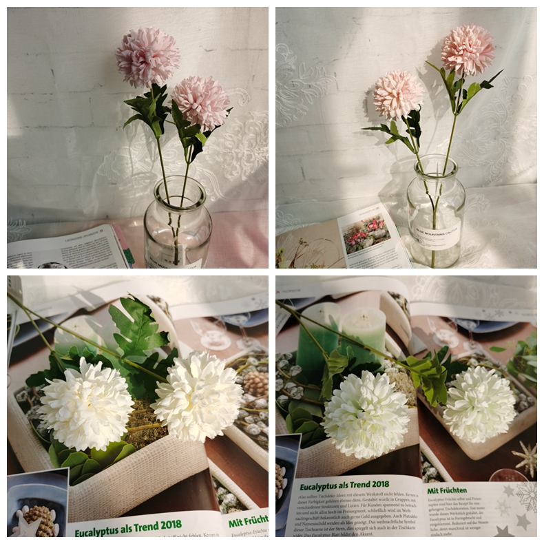 Artificial flower manufacturer 2 heads Bolocephalus saussureoides pick artificial silk flower