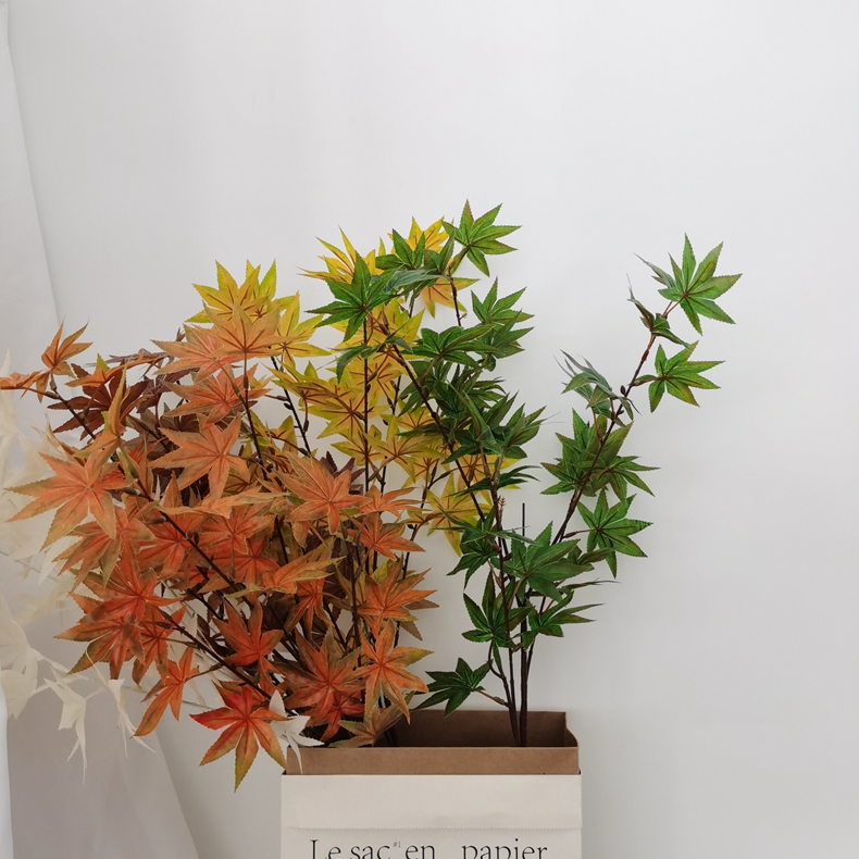 Artificial flower Autumn leaves plants branch simulation fall maple leaf stem for home decor