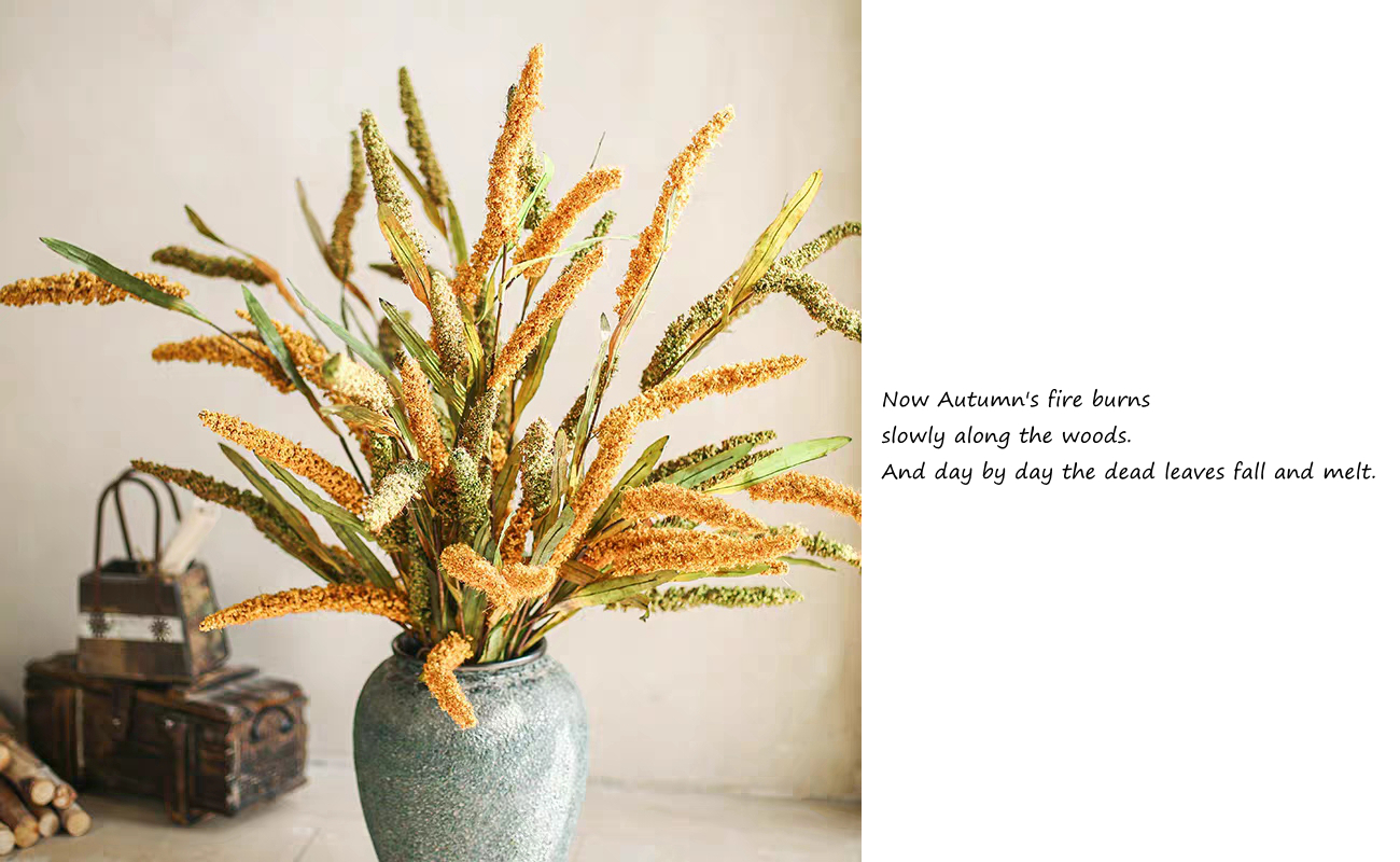 Artificial flower autumn earhead icker millet simulation pampas grass for home decoration