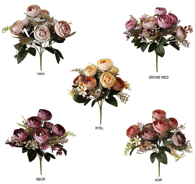 Amazon top seller decorative silk rose flower bouquet wedding supplies artificial flowers bunch