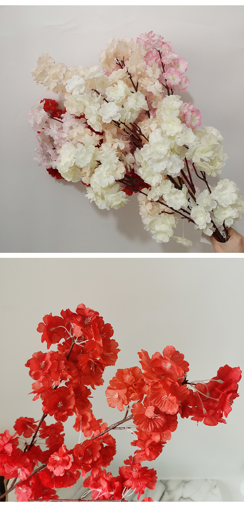 Home wedding decoration flower artificial silk sakura flower manufacturer simulation cherry blossom branches